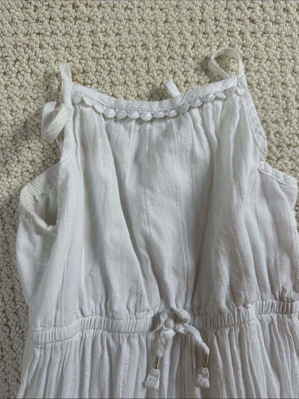White Eyelet Maxi Dress for Kids - Lightweight Summer Dress size 7/8 - Picture 3 of 6
